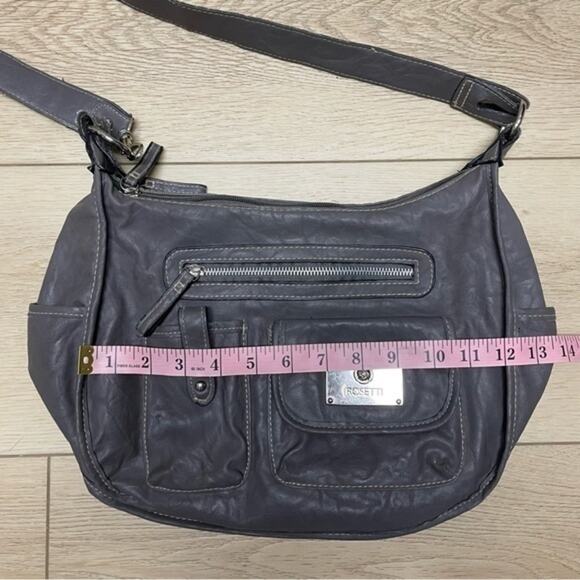 Vintage Rossetti Gray Vegan Leather Satchel Purse 90s Y2K - Picture 6 of 13